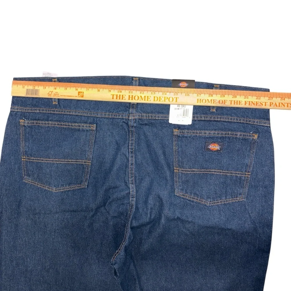 NWT Dickies Men's Size 46x32 Blue Denim Jeans Work Straight Casual 100% Cotton